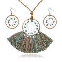 Fashion Zinc Alloy Jewelry Sets, Dream Catcher, handmade, 2 pieces & folk style & for woman 