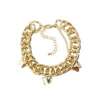 Moda pulseras de la aleación de Zinc, con 2.75 inch extender cadena, chapado en oro KC, para mujer & multi-hilera, chapado en color metálico, 17cm, longitud:aproximado 6.69 Inch, Vendido por Sarta