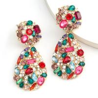 Zinc Alloy Rhinestone Drop Earring, plated, fashion jewelry & for woman & with rhinestone nickel, lead & cadmium free 