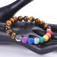 Lava Bead Bracelet, with Zinc Alloy, plated, fashion jewelry & Unisex 8mm 