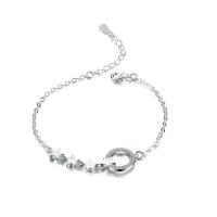 Cubic zirconia pavimenta la pulsera de plata de ley, Plata de ley 925, micro arcilla de zirconia cúbica & para mujer, plateado, 16+3cm,1.3cm,0.4cm, longitud:6.3 Inch, Vendido por Sarta