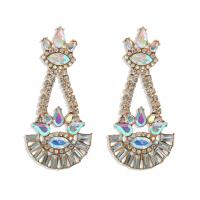 Zinc Alloy Rhinestone Drop Earring, plated, fashion jewelry & for woman & with rhinestone nickel, lead & cadmium free 