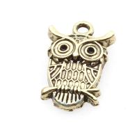 Bijoux pendentifs en Zinc alliage , avec alliage de zinc, hibou, Plaqué de couleur d'or antique, DIY, doré, 15*23*3mm Environ 1mm  Vendu par sac