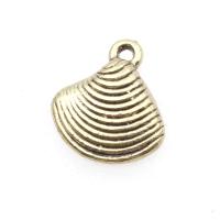 Zinc Alloy Jewelry Pendants, with Zinc Alloy, Shell, antique gold color plated, DIY, golden, 15*13*3mm Approx 1mm  