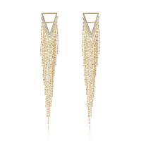 Fashion Fringe Earrings, 925 Sterling Silver, for woman & with rhinestone 