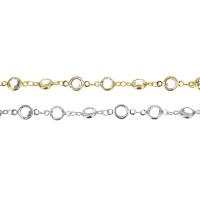 Brass Bar Chain, with Rhinestone, plated, DIY 