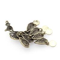 Zinc Alloy Jewelry Pendants, with Zinc Alloy, Peacock, plated, DIY & hollow, antique bronze color, 47*26*4mm Approx 1mm 