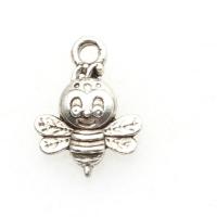 Zinc Alloy Jewelry Pendants, with Zinc Alloy, Bee, antique silver color plated, DIY & laser pattern 16*12*4 Approx 1mm  