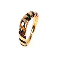 Brass Open Finger Ring, Adjustable & fashion jewelry & with cubic zirconia, nickel, lead & cadmium free 