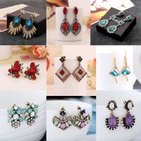 Zinc Alloy Rhinestone Drop Earring, plated, fashion jewelry & for woman & with rhinestone nickel, lead & cadmium free 