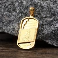 Stainless Steel Pendants, fashion jewelry & Buddhist jewelry & Unisex gold 