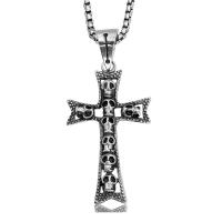 Hommes Pull Collier chaîne, Acier titane, croix, poli, durable & pour homme, noire Vendu par PC