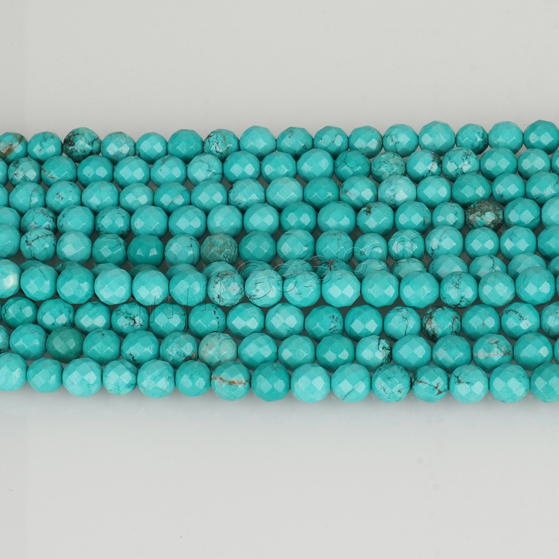 Perles turquoise naturelles teintées, Rond, normes différentes pour le choix & facettes, vert, Trou:Environ 1-1.5mm, Vendu par brin