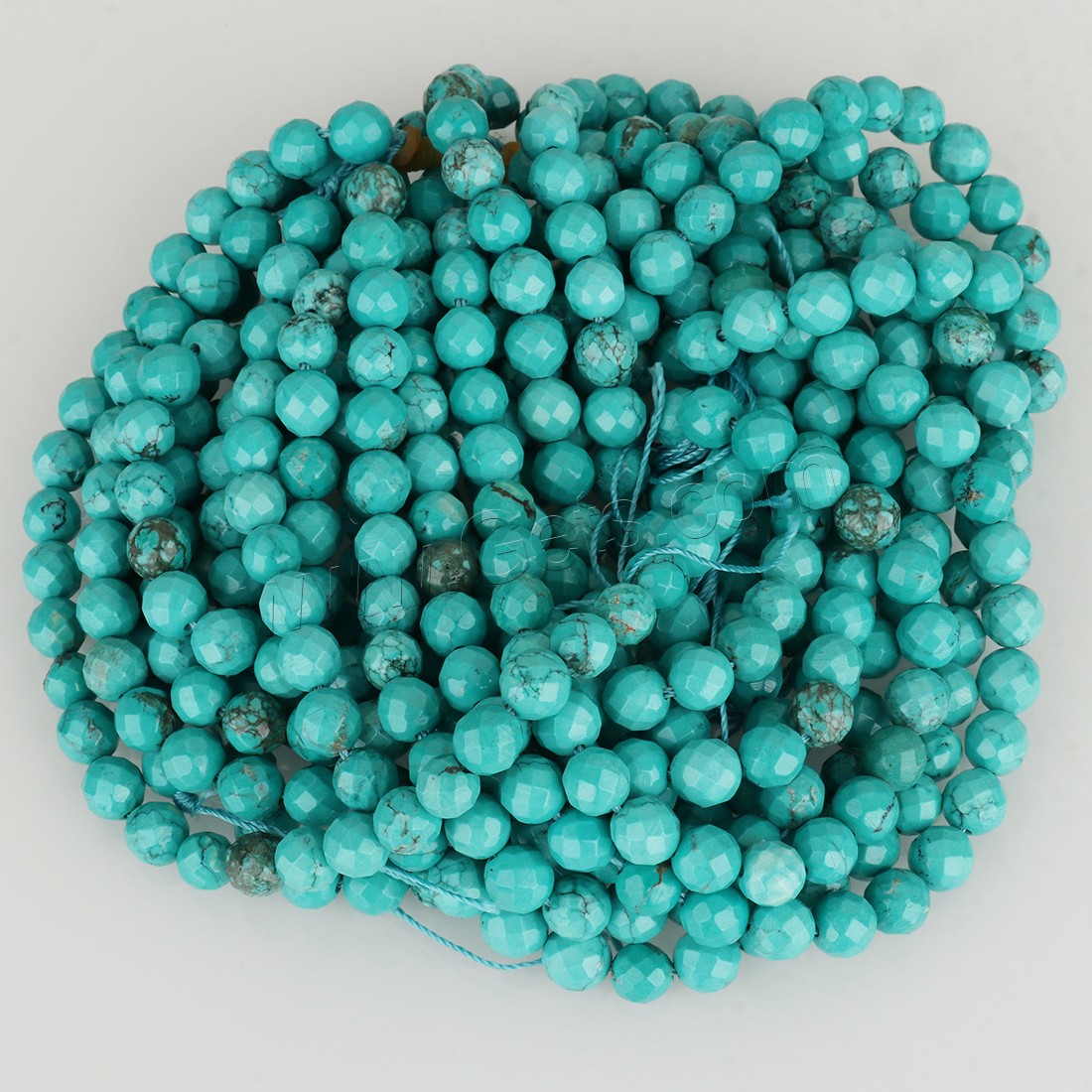 Perles turquoise naturelles teintées, Rond, normes différentes pour le choix & facettes, vert, Trou:Environ 1-1.5mm, Vendu par brin