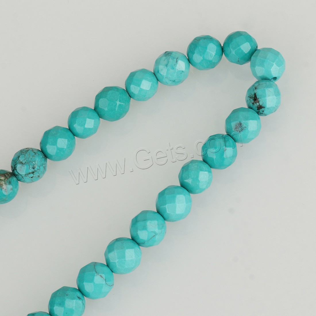 Perles turquoise naturelles teintées, Rond, normes différentes pour le choix & facettes, vert, Trou:Environ 1-1.5mm, Vendu par brin