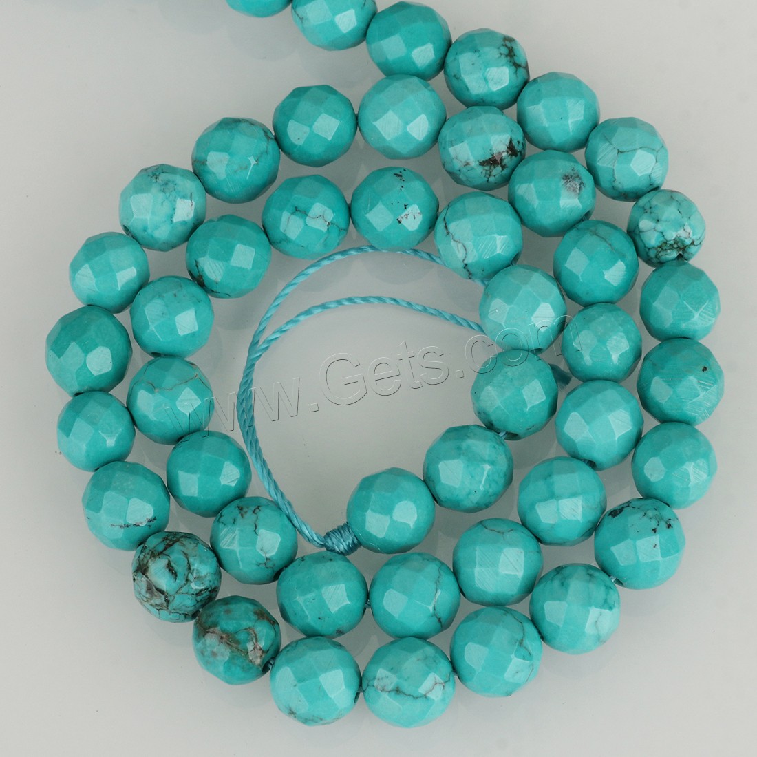 Perles turquoise naturelles teintées, Rond, normes différentes pour le choix & facettes, vert, Trou:Environ 1-1.5mm, Vendu par brin