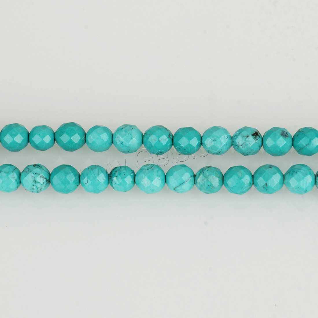 Perles turquoise naturelles teintées, Rond, normes différentes pour le choix & facettes, vert, Trou:Environ 1-1.5mm, Vendu par brin