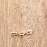 Mode Collier Choker, alliage de zinc, avec coquille, Placage, bijoux de mode & pour femme, protéger l'environnement, sans nickel, plomb et cadmium, Vendu par brin