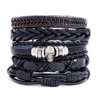 Kunstleder Armband-Set, Armband, mit Zinklegierung, 5 Stück & Modeschmuck, 60mm, verkauft von setzen