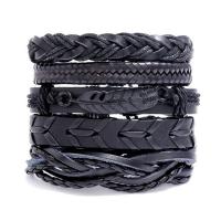 Kunstleder Armband-Set, Handgelenk Kranz, mit Zinklegierung, 5 Stück & Modeschmuck, 60mm, verkauft von setzen