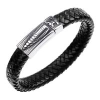 Männer Armband, Kunstleder, mit Edelstahl, Modeschmuck & für den Menschen, keine, 13mm, Länge:8.3 ZollInch, verkauft von Strang