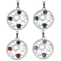 Brass Jewelry Pendants, with Gemstone, fashion jewelry & DIY nickel, lead & cadmium free Approx 