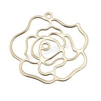 Pendentifs en laiton de fleur, Placage de couleur d'or, DIY & creux Vendu par PC