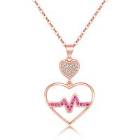 Colgante de Micro Pavé de Zirconía Cúbica, metal, Electrocardiográficos, pulido, micro arcilla de zirconia cúbica & para mujer & hueco, más colores para la opción, 22x33mm, Vendido por UD