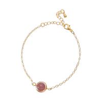 Moda pulseras de la aleación de Zinc, con 5cm extender cadena, chapado en color dorado, para mujer, 15mm, diámetro interior:aproximado 150mm, Vendido por Sarta