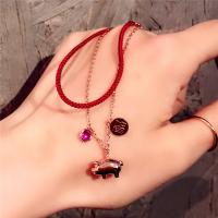 Brass Bracelets, with Cubic Zirconia, Pig, plated, for woman, rose gold color, 160+30,5,7,13mm 