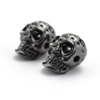 Brass Jewelry Beads, Skull, plated, DIY 