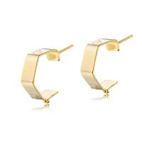 Brass Earring Drop Component, gold color plated, DIY & for woman 