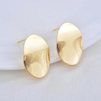 Brass Earring Drop Component, gold color plated, DIY & for woman 