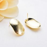 Brass Earring Drop Component, gold color plated, DIY & for woman 