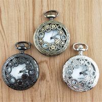 Montre de poche, Alliage, avec verre, Rond, Placage, styles différents pour le choix & creux, plus de couleurs à choisir, 10*45mm, Vendu par PC