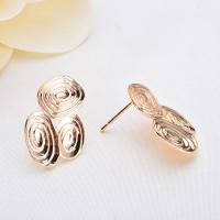 Brass Earring Drop Component, gold color plated, DIY & for woman 