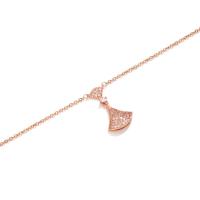 Collier de bijoux de titane, Acier titane, avec 1.96 inch chaînes de rallonge, Plaqué de couleur d'or rose, pour femme & avec strass, couleur métallique plaquée Environ 15.74 pouce, Vendu par brin