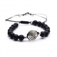 Fashion Jewelry Bracelet, Glass, with Zinc Alloy, Adjustable & Unisex, 8mm 