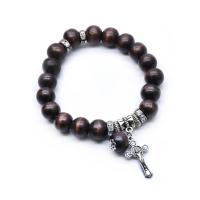 Wood Bracelets, Cross, Adjustable & fashion jewelry & Unisex, 10mm 