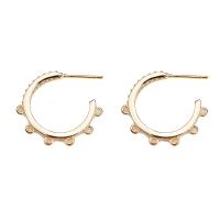 Clou boucle d'oreille en laiton, Placage de couleur d'or, DIY & pour femme Vendu par PC