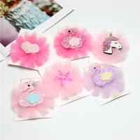 Children Hair Clip, Cloth, Swan, plated, for children 30-50mm 