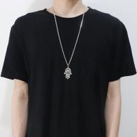 Men Necklace, Zinc Alloy, Unisex, silver color 