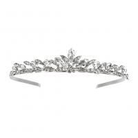 Bridal Tiaras, Zinc Alloy, Crown, vintage & micro pave cubic zirconia & for woman, silver color 