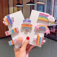 Set Joyería del Pelo para Niños, Caucho, pinza de pelo, Portátil, más colores para la opción, 15X6.5CM, Vendido por Set