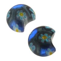 Cabujón de vidrio Millefiori , Millefiori Lampwork, Bricolaje, azul oscuro, 7x4x8mm, Vendido por UD