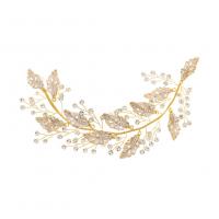 Headband, Zinc Alloy, vintage & for woman & with rhinestone, gold 