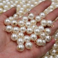 Fashion Plastic Pendants, Plastic Pearl, Round, stoving varnish, DIY 8mm 