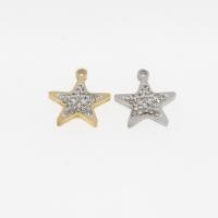 Rhinestone Stainless Steel Pendants, Star, plated, DIY & micro pave rhinestone Approx 1mm 