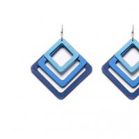 Wood Drop Earring, Rhombus, for woman & hollow 