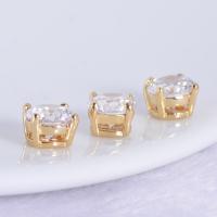 Cubic Zirconia Brass Pendants, gold color plated, DIY & micro pave cubic zirconia & for woman 